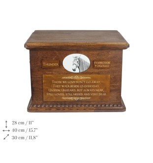 Azteca Horse - urn for horse ashes, personalized urn with a photo, large box for horse ashes by Art-Dog brand