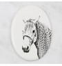 Azteca Horse - commemorative plaque with a photo of a horse, tombstone plaque with a print, personalized oval plaque by Art-Dog brand