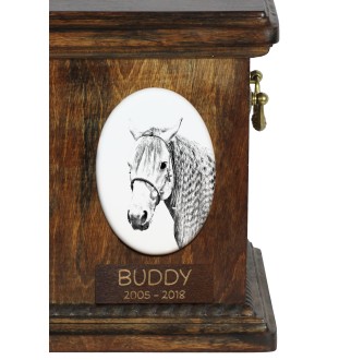 Azteca Horse - commemorative plaque with a photo of a horse, tombstone plaque with a print, personalized oval plaque by Art-Dog brand
