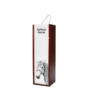 Cheval Azteca - boîte à vin avec un cheval, boîte à alcool avec une illustration, boîte cadeau personnalisée de la marque Art-Dog