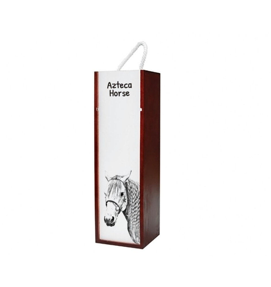 Azteca Horse - wine box with a horse, alcohol box with graphics, personalized gift box from the Art-Dog brand