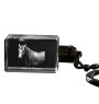 Azteca Horse - Crystal pendant with photo of a horse, illuminated pendant, unique gift by Art-Dog brand