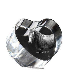 Cheval Azteca - une photo de cheval dans un cristal, un cœur en cristal, un cadre exceptionnel avec une photo de la marque Art-Dog