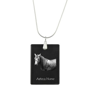 Aztekenpferd - Crystal pendant with horse, silver necklace with photo, personalised pendant by Art-Dog brand