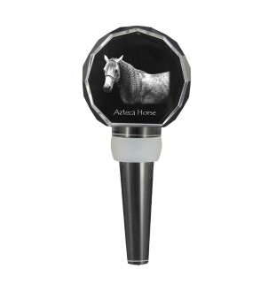 Azteca Horse - Crystal bottle stopper with horse, unique wine stopper with photo, personalised gift for sommelier by Art-Dog brand