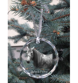 Azteca Horse - crystal bauble with a photo, horse photo in crystal, personalized Christmas tree ornament by Art-Dog brand