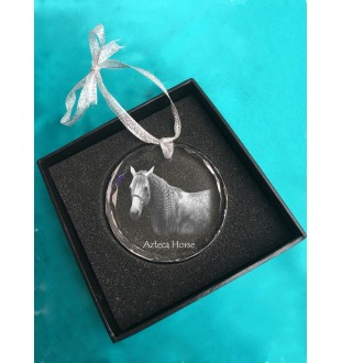 Azteca Horse - crystal bauble with a photo, horse photo in crystal, personalized Christmas tree ornament by Art-Dog brand