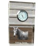 Azteca Horse - glass clock with a photo, photo of a horse in crystal, personalized standing office clock by Art-Dog brand