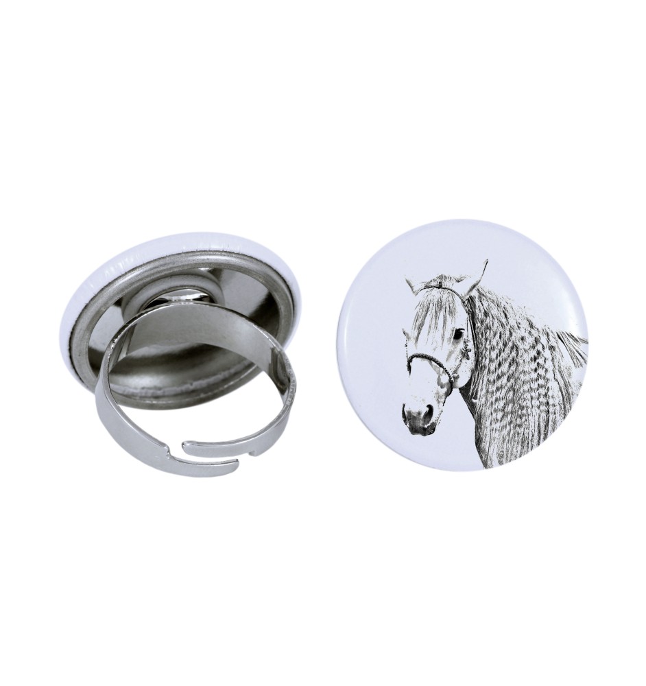 Cheval Azteca - Bague de collection avec l'image d'un cheval, produit fait à la main, marque Art-Dog