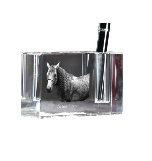 Azteca Horse - Pen stand, crystal organiser with picture of a horse, unique desk decoration by Art-Dog brand