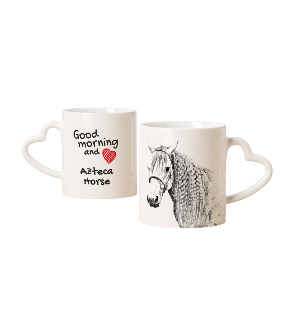 Aztekenpferd - Tasse mit Hund, entzückende Tasse mit herzförmigem Henkel, universelles Geschenk der Marke Art-Dog