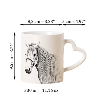 Aztekenpferd - Tasse mit Hund, entzückende Tasse mit herzförmigem Henkel, universelles Geschenk der Marke Art-Dog