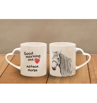 Azteca Horse - cup with a dog, adorable cup with a heart-shaped handle, universal gift from the Art-Dog brand