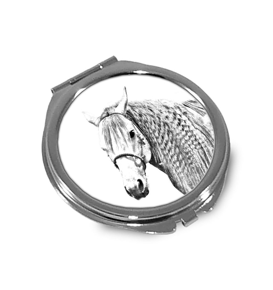 Cheval Azteca - miroir de poche avec cheval, miroir personnalisé pour sac à main, miroir compact avec impression de la marque Art-Dog