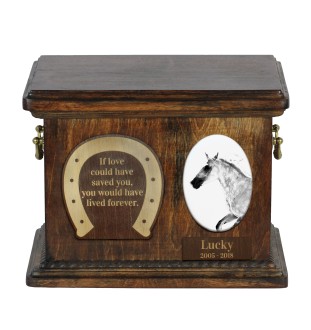 Barb-Pferd - Eine Urne für die Asche eines Pferdes, eine Urne für ein Pferd mit Foto, personalisierte Tierasche-Box von Art-Dog.