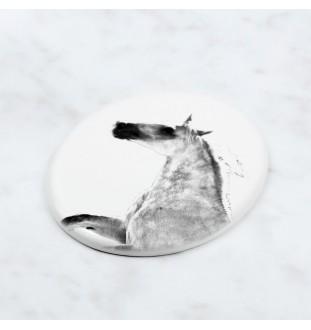 Barb Horse - commemorative plaque with a photo of a horse, tombstone plaque with a print, personalized oval plaque by Art-Dog brand