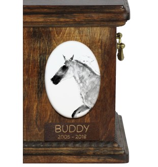 Barb Horse - commemorative plaque with a photo of a horse, tombstone plaque with a print, personalized oval plaque by Art-Dog brand