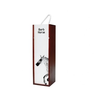 Cheval de Barbarie - boîte à vin avec un cheval, boîte à alcool avec une illustration, boîte cadeau personnalisée de la marque Art-Dog