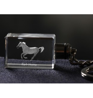 Barb Horse - Crystal pendant with photo of a horse, illuminated pendant, unique gift by Art-Dog brand