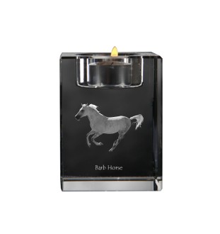 Barb Horse - Candle holder with picture of a horse, crystal tealight holder, personalised gift by Art-Dog brand