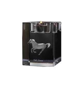 Cheval de Barbarie - Bougeoir avec image d'un cheval, porte bougie en cristal, cadeau personnalisé par la marque Art-Dog