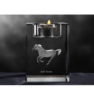 Cheval de Barbarie - Bougeoir avec image d'un cheval, porte bougie en cristal, cadeau personnalisé par la marque Art-Dog