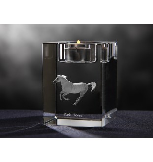 Barb Horse - Candle holder with picture of a horse, crystal tealight holder, personalised gift by Art-Dog brand