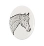 Cheval bai - une plaque commémorative avec une photo de cheval, une plaque funéraire avec une impression, une plaque ovale personnalisée de la marque Art-Dog