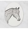 Cheval bai - une plaque commémorative avec une photo de cheval, une plaque funéraire avec une impression, une plaque ovale personnalisée de la marque Art-Dog