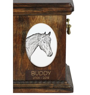 Cheval bai - une plaque commémorative avec une photo de cheval, une plaque funéraire avec une impression, une plaque ovale personnalisée de la marque Art-Dog