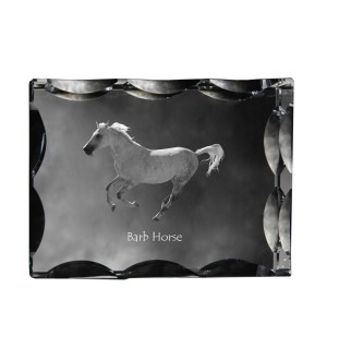 Barb-Pferd - crystal with a picture of a horse, glass statuette with a picture, unique frame with a picture from Art-Dog brand