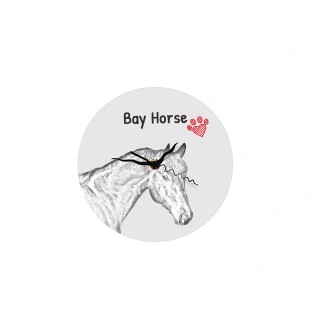 Bay Horse - wall clock with a horse, shelf clock with a print, personalized home decoration from the Art-Dog brand