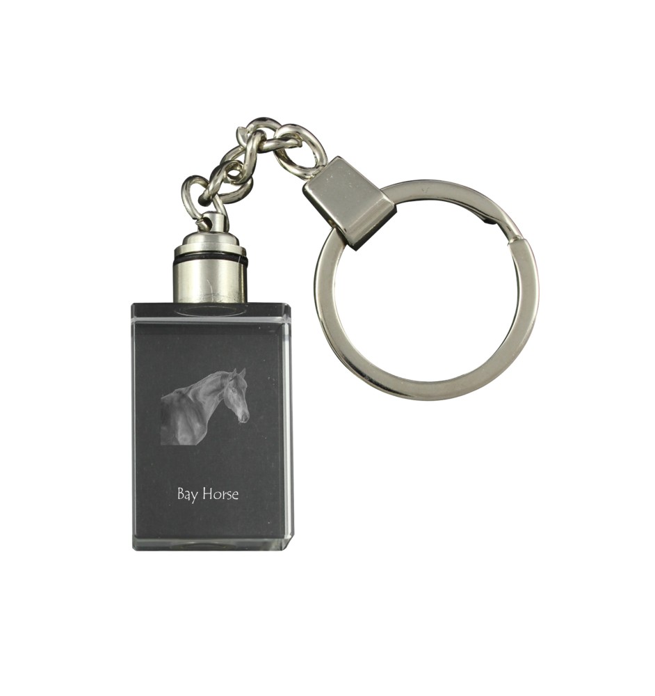 Bay Horse - Crystal pendant with photo of a horse, illuminated pendant, unique gift by Art-Dog brand