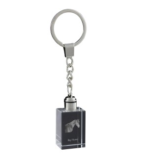 Bay Horse - Crystal pendant with photo of a horse, illuminated pendant, unique gift by Art-Dog brand