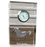 Barb Horse - glass clock with a photo, photo of a horse in crystal, personalized standing office clock by Art-Dog brand