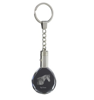 Braunes Pferd - pendant with a picture of a horse, crystal key ring in a gift box, unique gift by Art-Dog brand