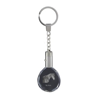 Cheval bai - pendant with a picture of a horse, crystal key ring in a gift box, unique gift by Art-Dog brand