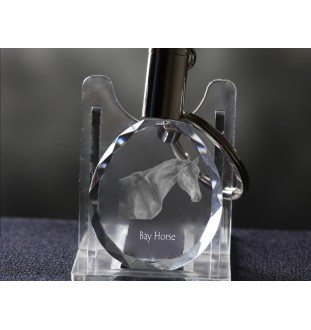 Braunes Pferd - pendant with a picture of a horse, crystal key ring in a gift box, unique gift by Art-Dog brand