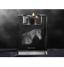 Cheval bai - Bougeoir avec image d'un cheval, porte bougie en cristal, cadeau personnalisé par la marque Art-Dog
