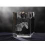 Cheval bai - Bougeoir avec image d'un cheval, porte bougie en cristal, cadeau personnalisé par la marque Art-Dog