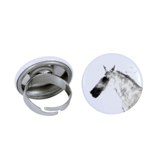 Barb Horse - collector's ring with a horse portrait, handmade product, Art-Dog brand