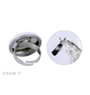 Barb Horse - collector's ring with a horse portrait, handmade product, Art-Dog brand