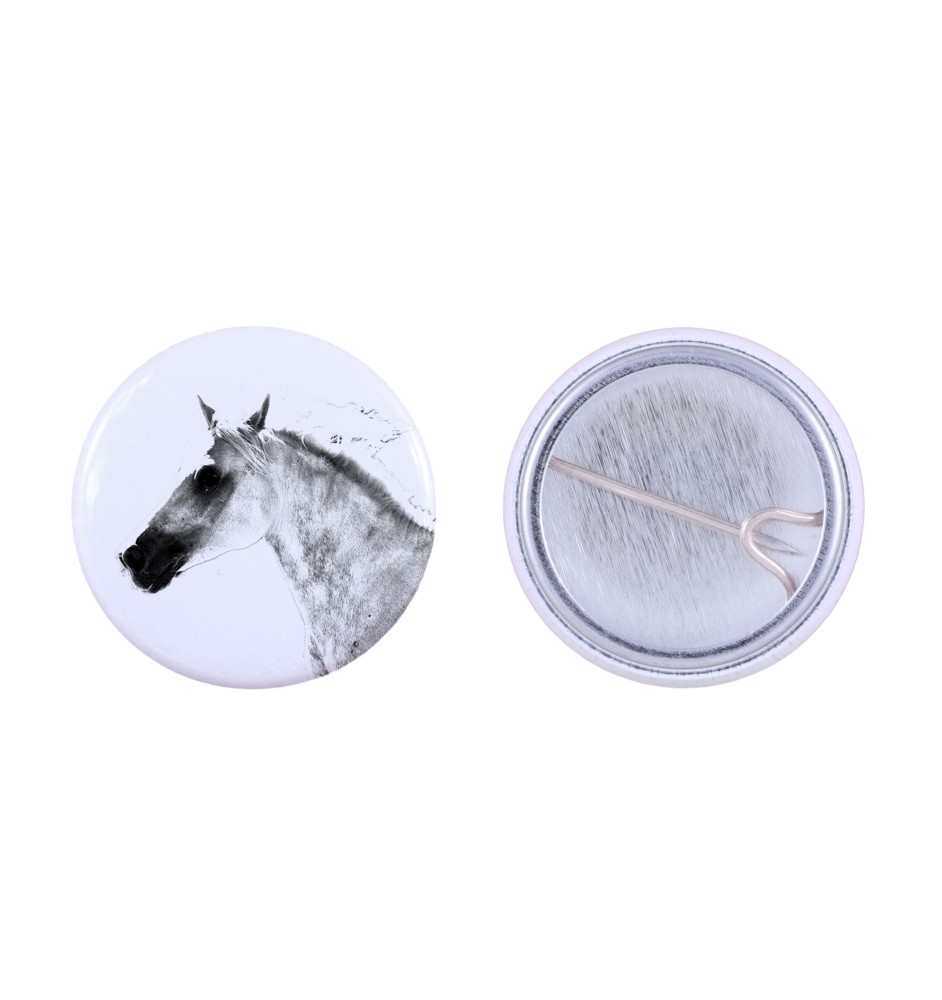 Cheval de Barbarie ornement de chemise, broche pour sac, cadeau idéal avec la possibilité d'ajouter votre propre graphisme de la marque Art-Dog