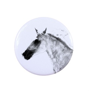 Cheval de Barbarie ornement de chemise, broche pour sac, cadeau idéal avec la possibilité d'ajouter votre propre graphisme de la marque Art-Dog