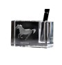 Cheval de Barbarie - Porte-stylos, organiseur en cristal avec image d'un cheval, décoration de bureau unique par la marque Art-Dog