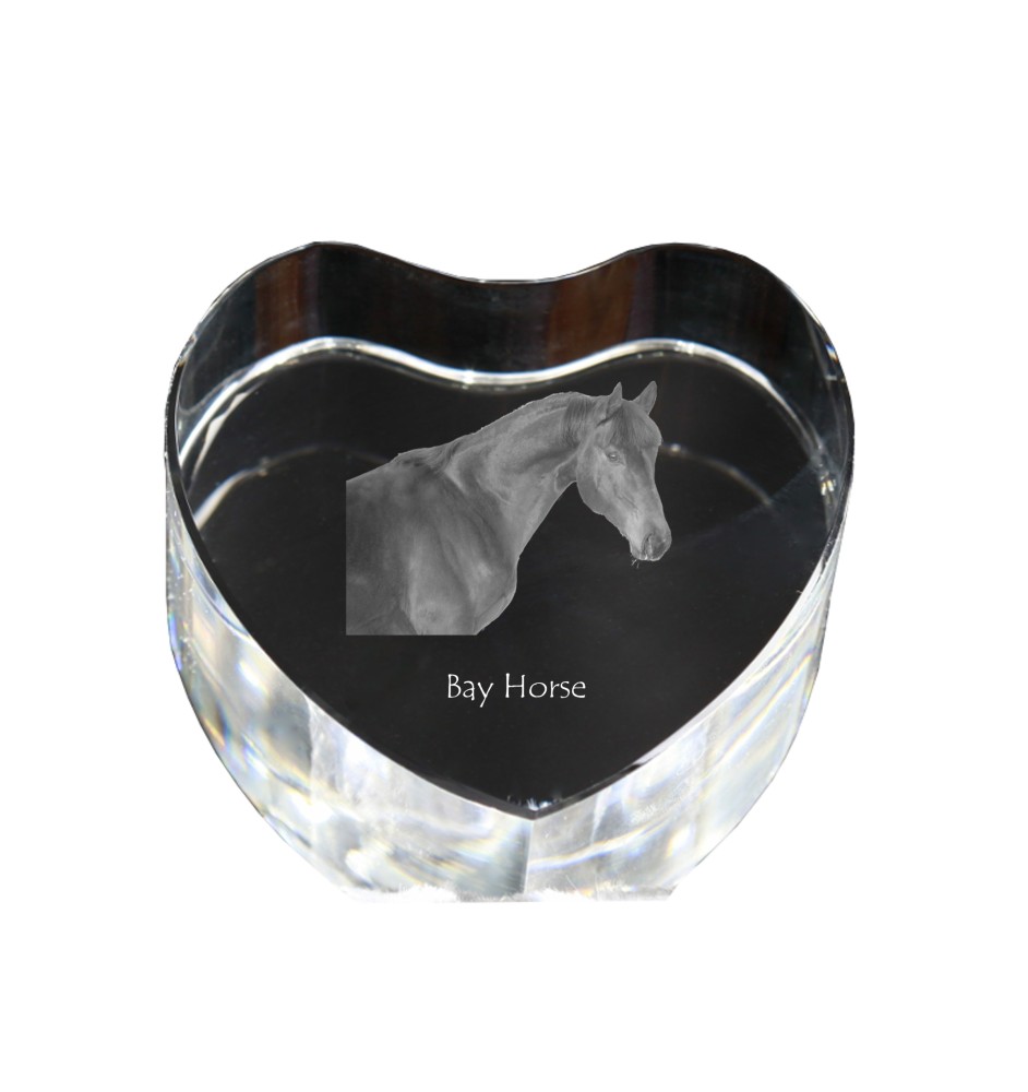 Bay Horse - a photo of a horse in crystal, a crystal heart, a unique frame with a photo from the Art-Dog brand