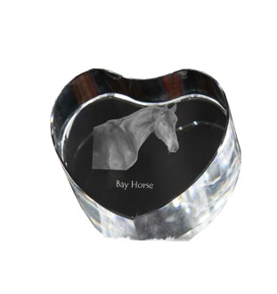Bay Horse - a photo of a horse in crystal, a crystal heart, a unique frame with a photo from the Art-Dog brand