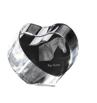 Braunes Pferd - Pferdefoto im Kristall, Kristallherz, einzigartiger Bilderrahmen der Marke Art-Dog