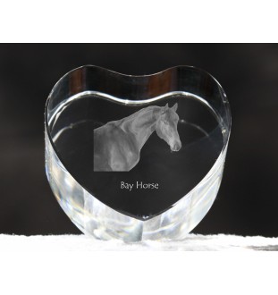 Braunes Pferd - Pferdefoto im Kristall, Kristallherz, einzigartiger Bilderrahmen der Marke Art-Dog