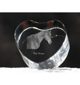 Bay Horse - a photo of a horse in crystal, a crystal heart, a unique frame with a photo from the Art-Dog brand